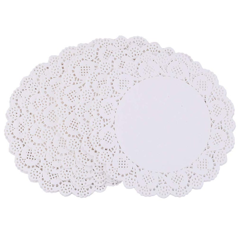 Tim&Lin White Lace Paper Doilies - 12 inch Round Paper Doilies - Disposable Paper Placemats - for Wedding, Birthday, Cakes, Desserts, Tableware Food Decoration, Pack of 100 - Image 2